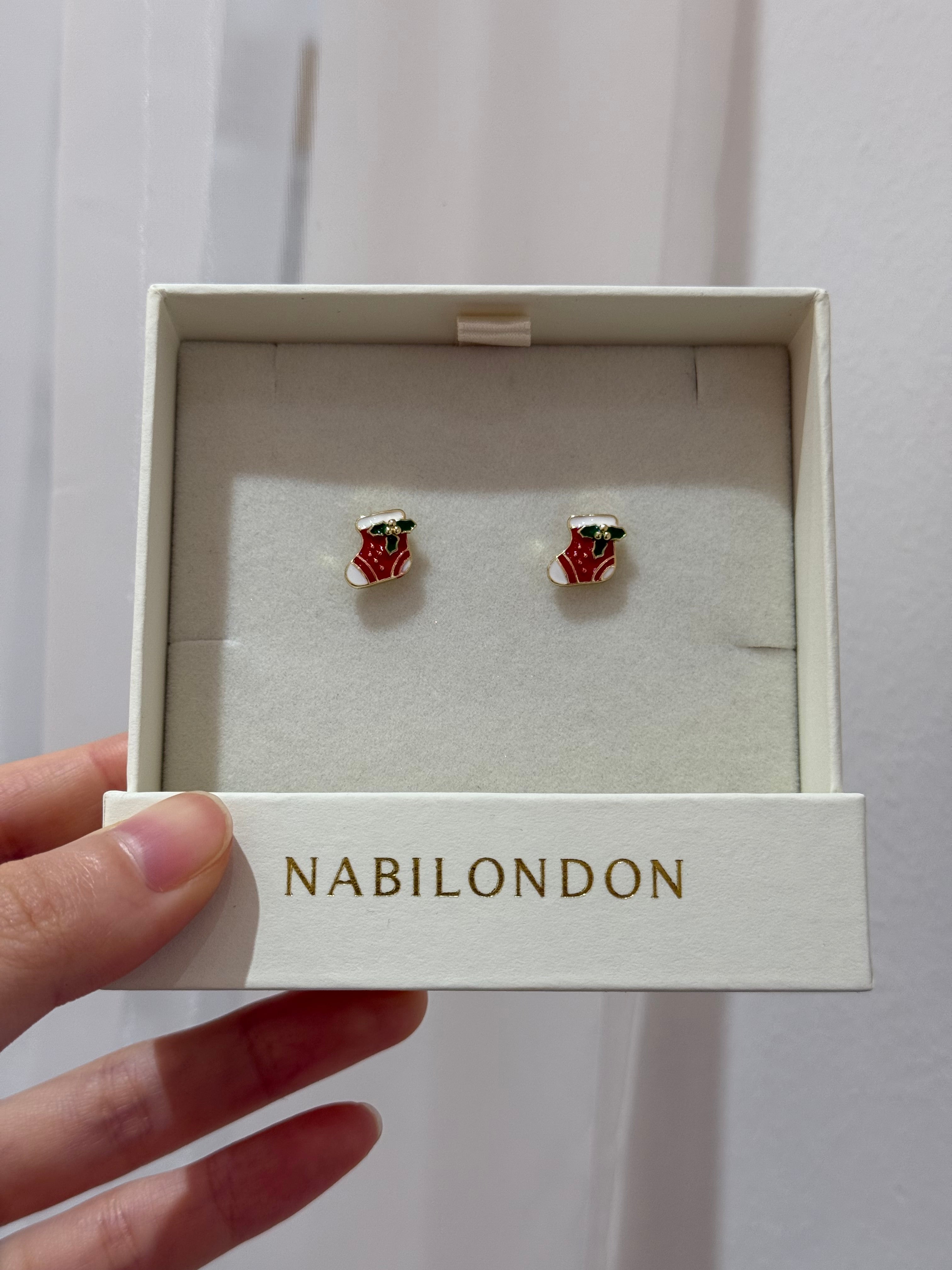 Christmas socks earrings