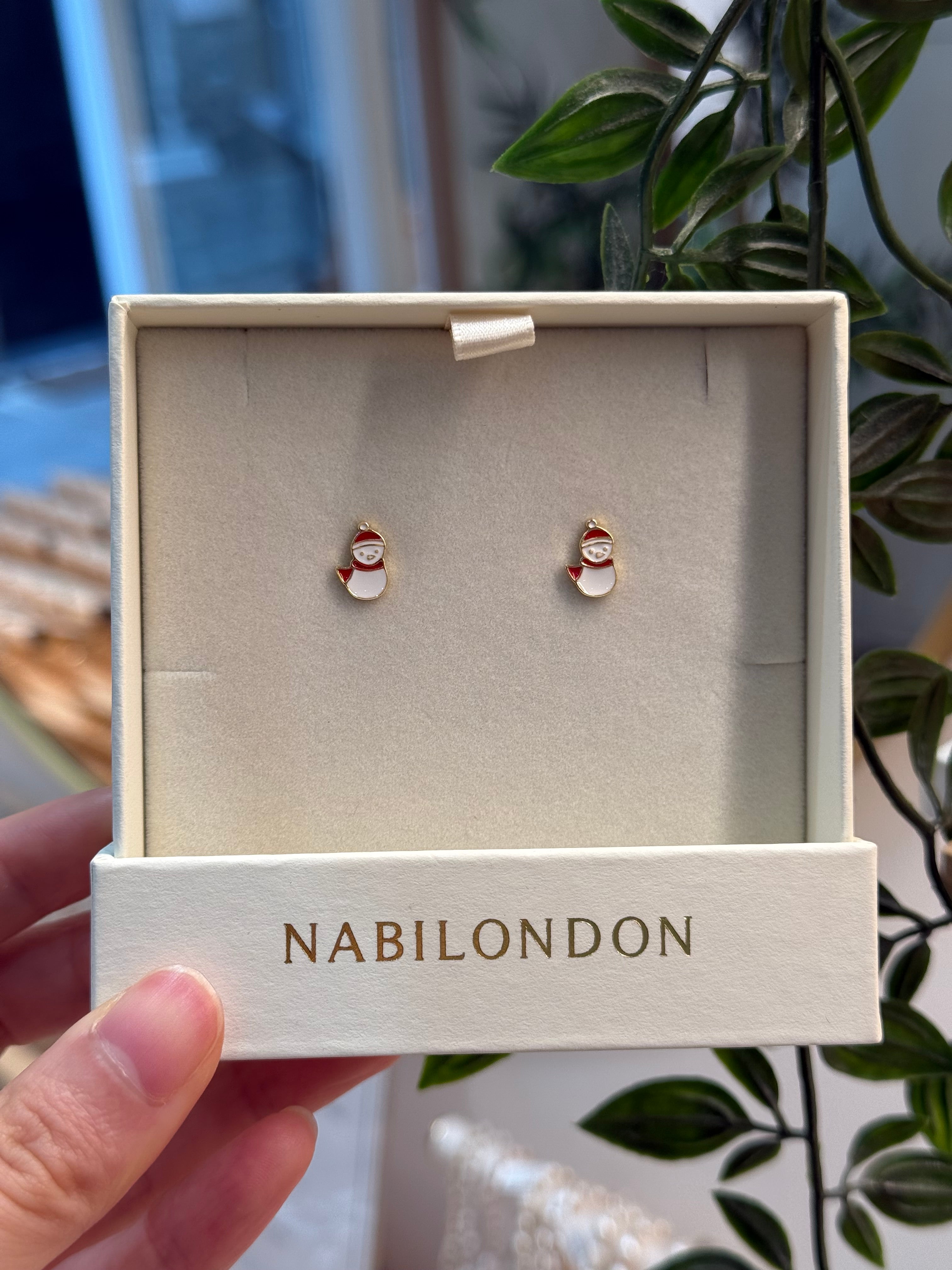 Christmas snowman earrings