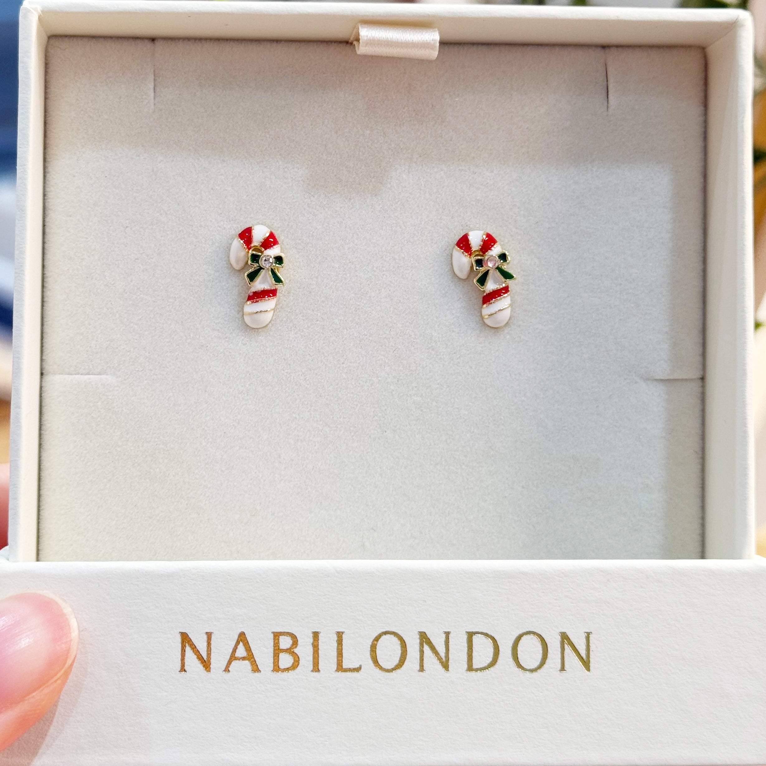 Christmas candy cane earrings