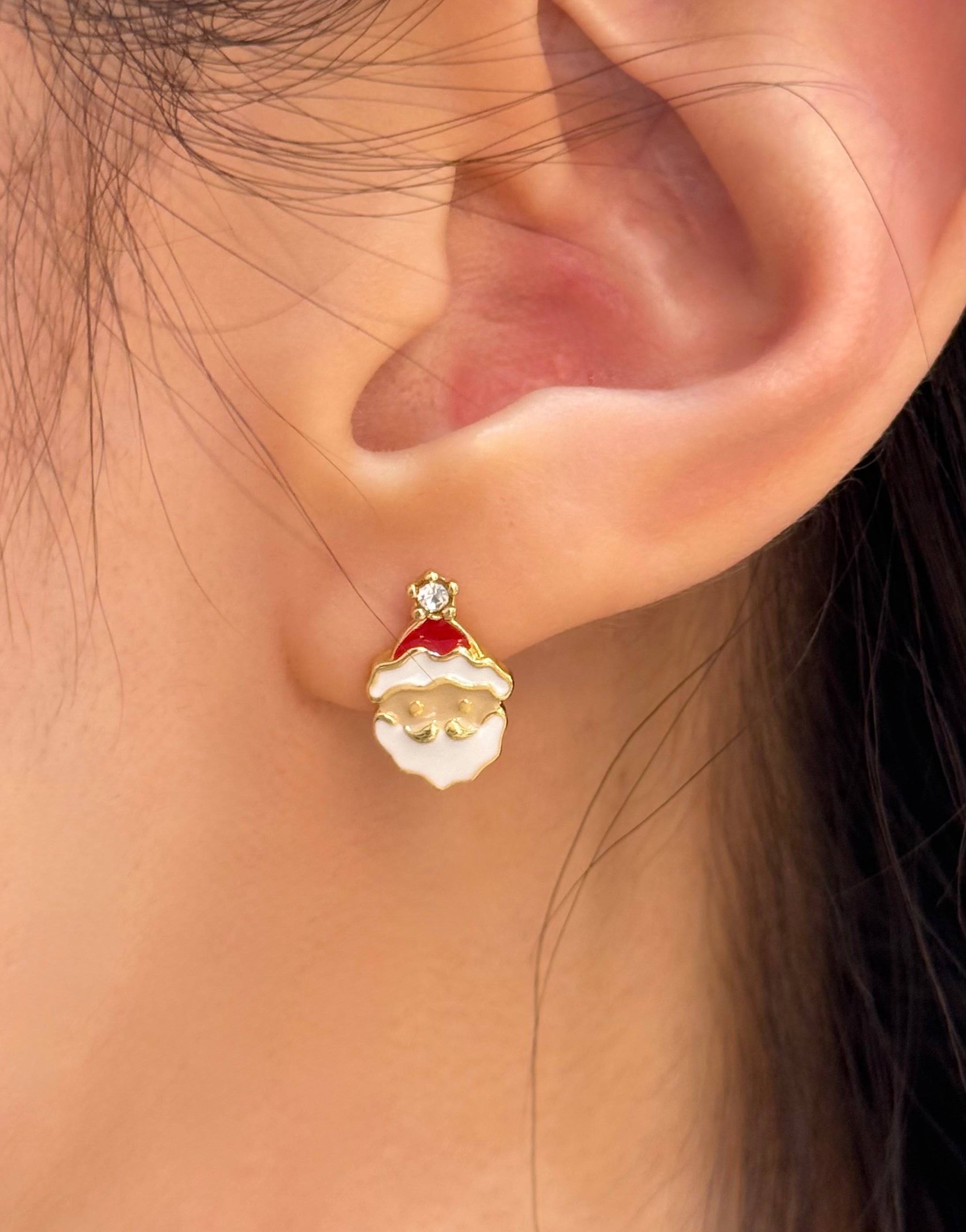 Christmas santa claus cubic earrings
