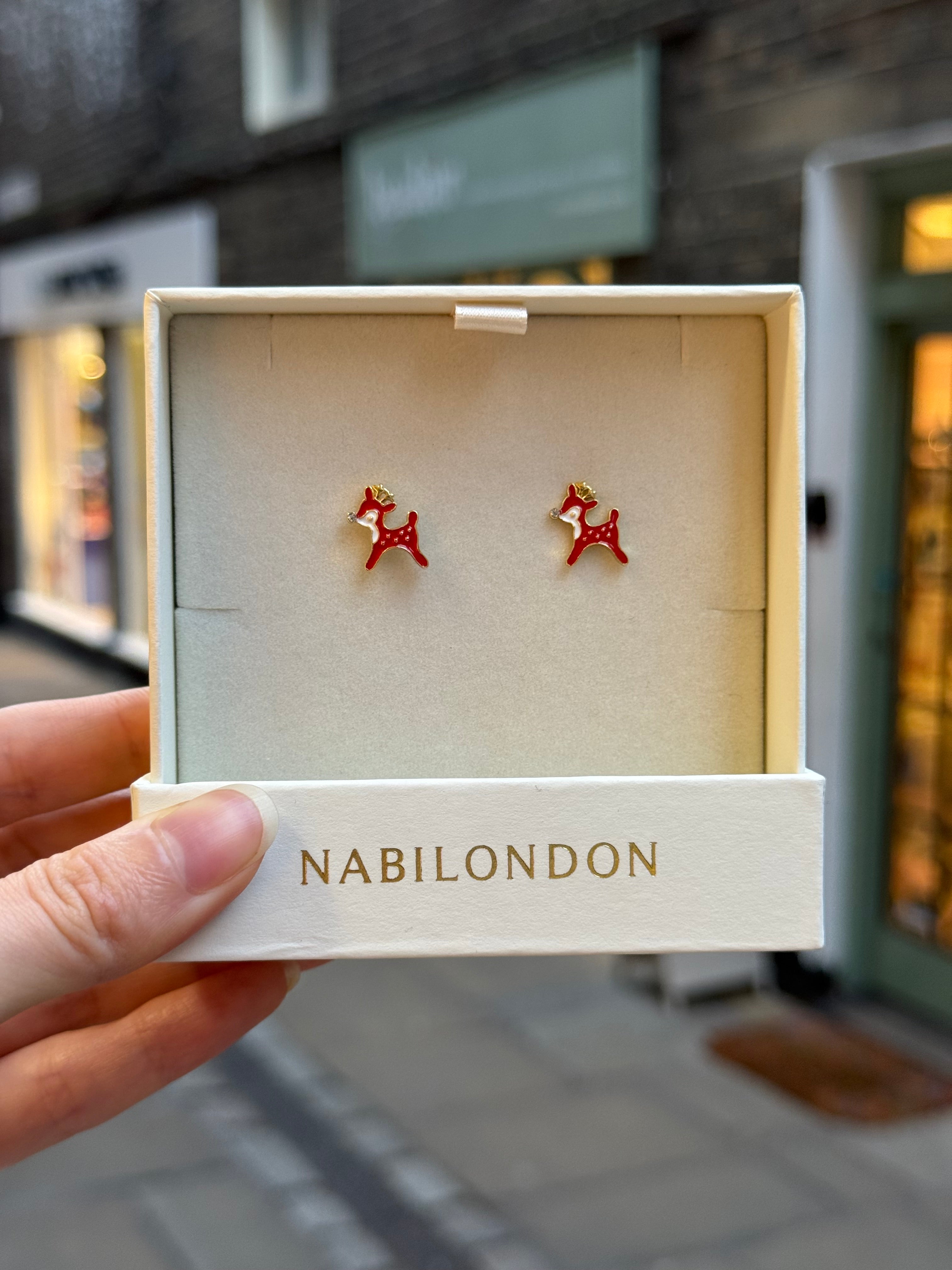 Christmas reindeer cubic earrings