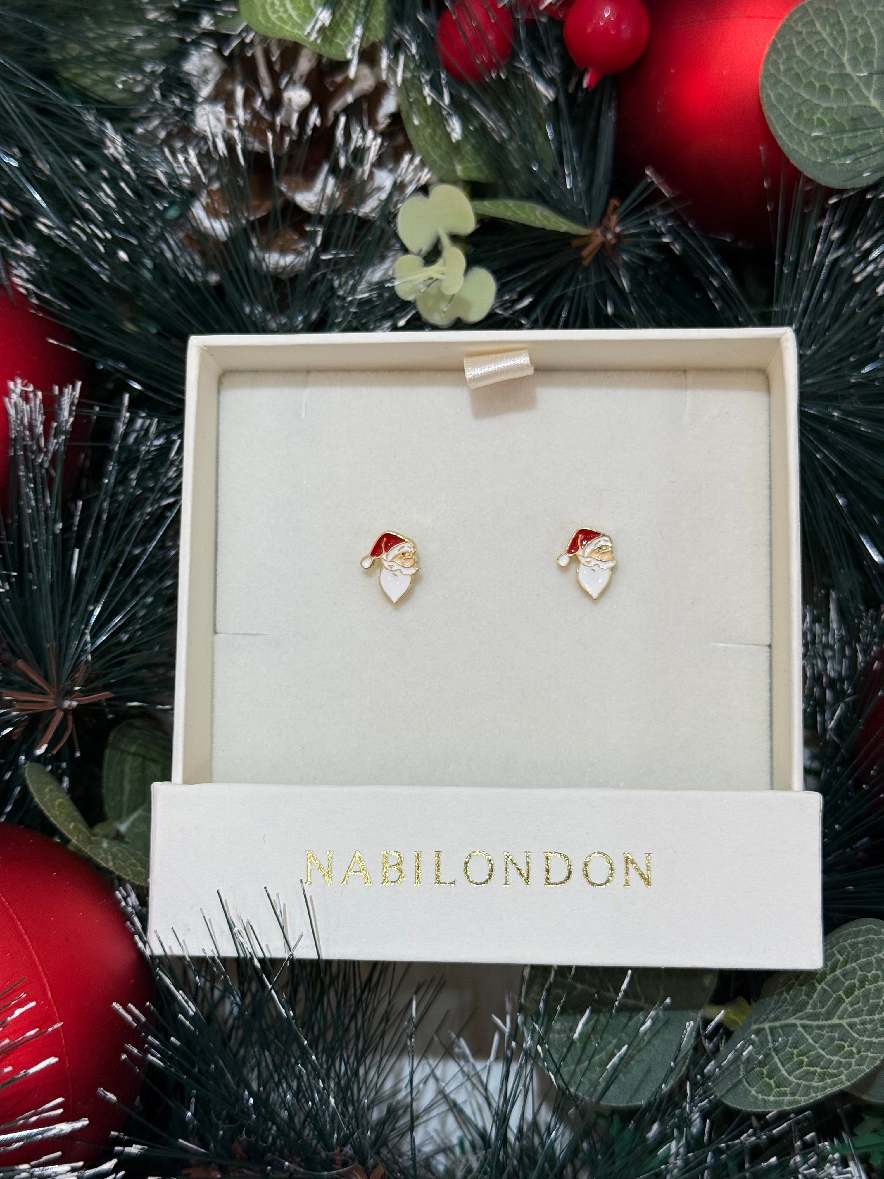 Christmas side santa claus earrings