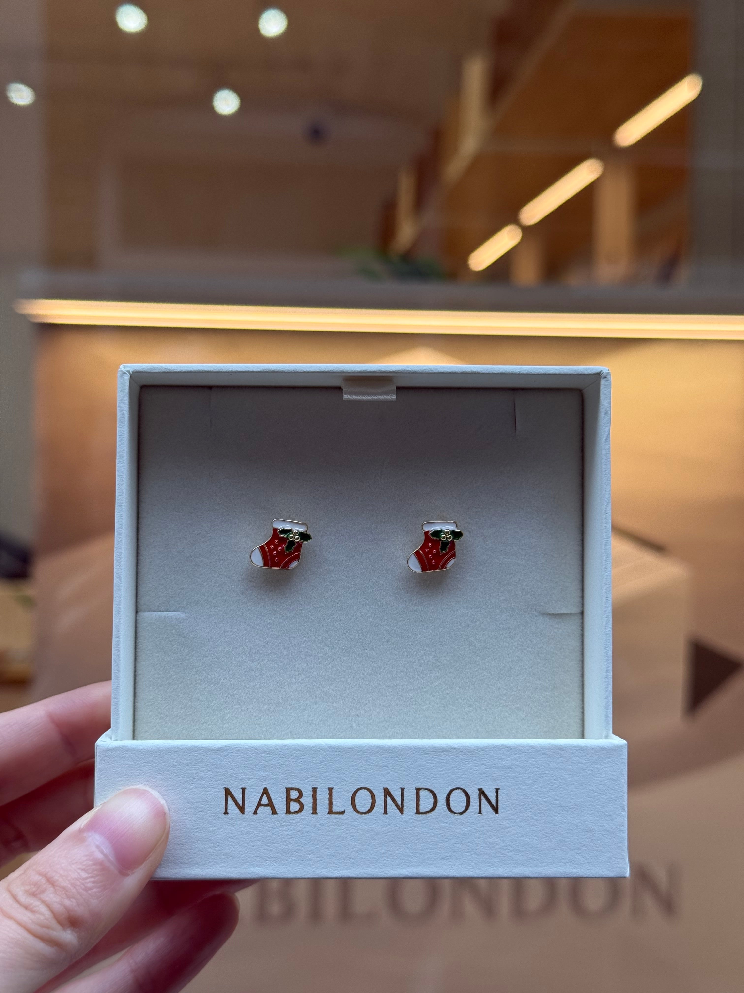 Christmas socks earrings