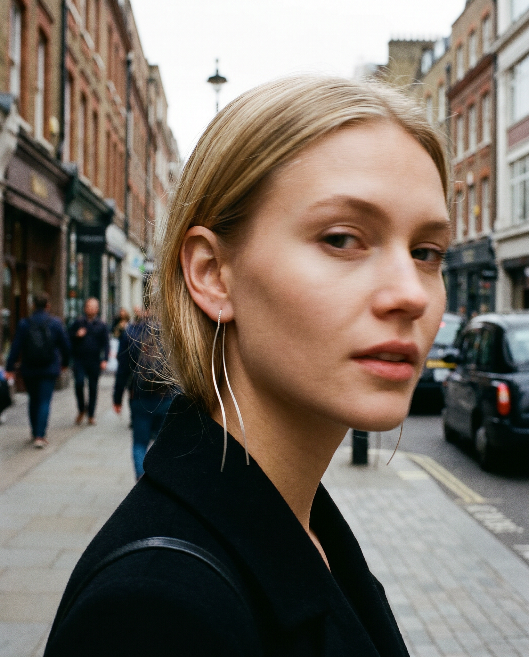 Flow drop long threader earrings