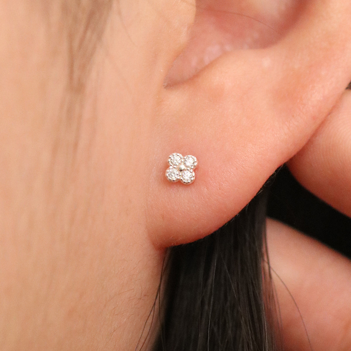 Clover Sparkle Set in Silver