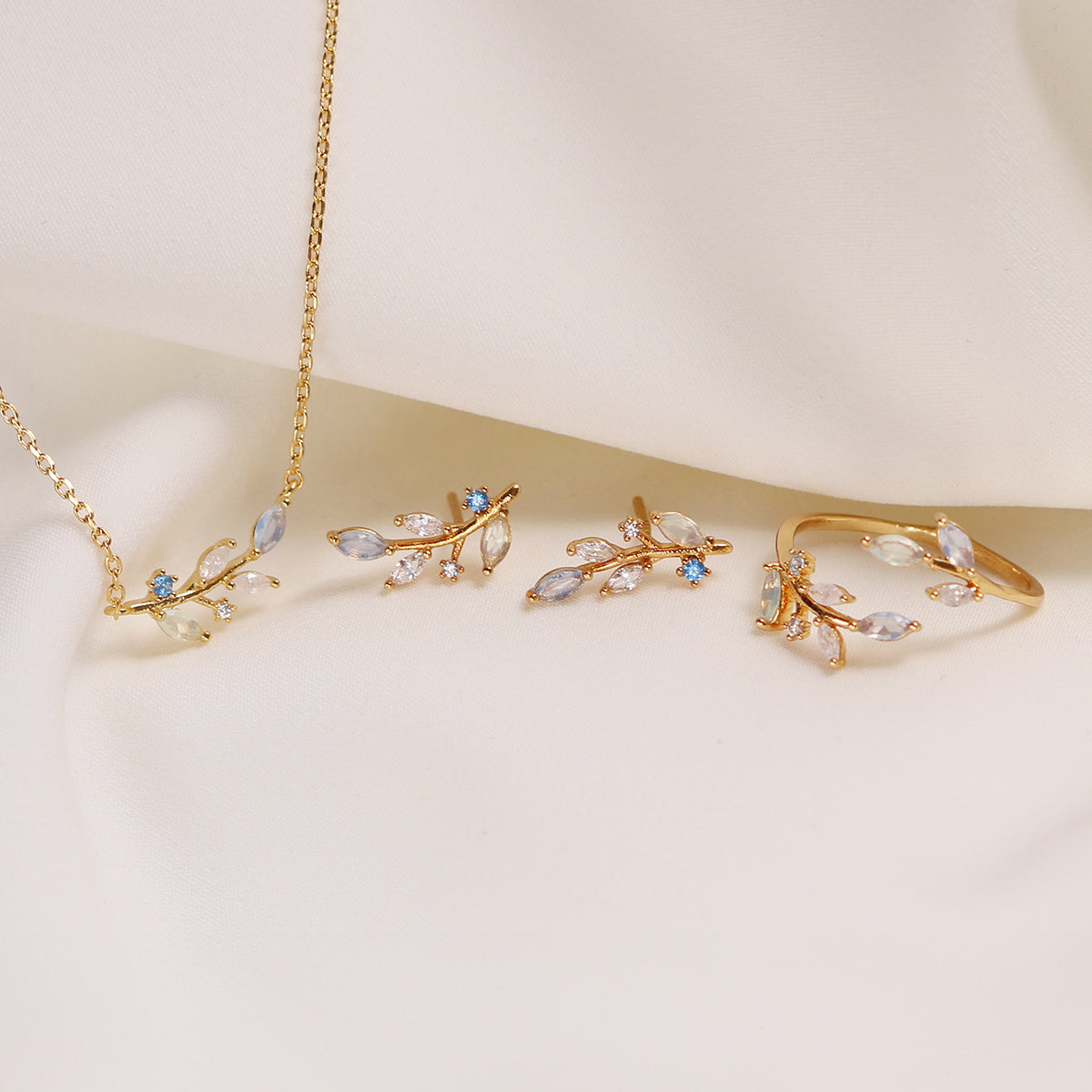 Moonstone vine set in Gold