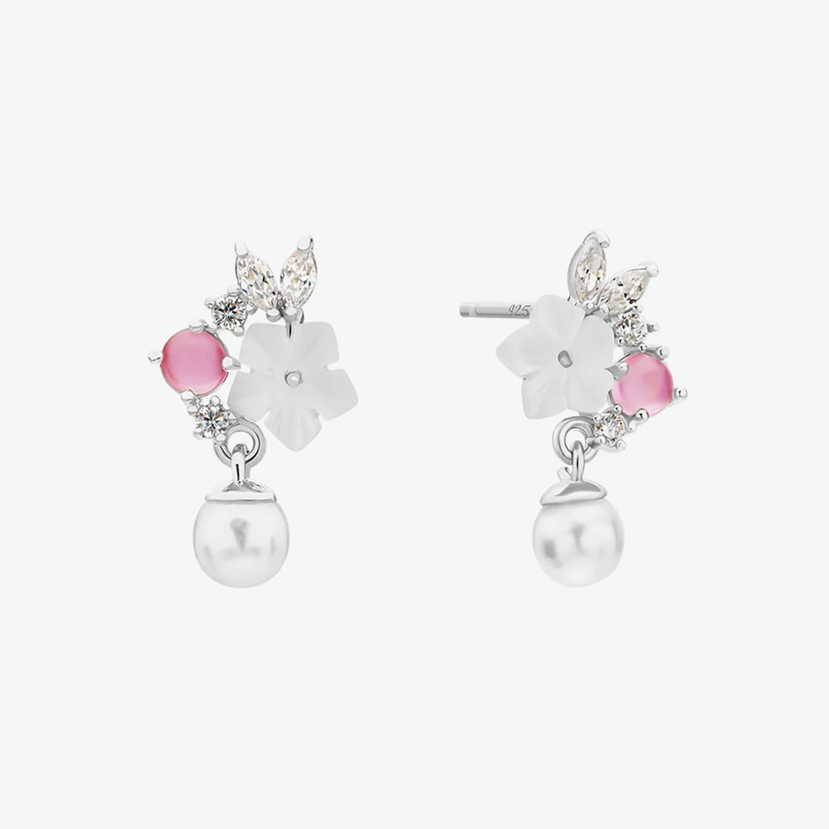 Lily rose quartz dangle earrings