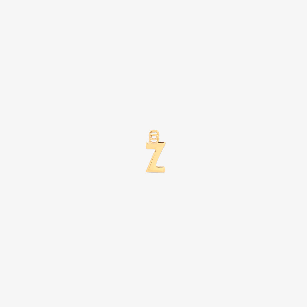 Classic gold initial pendant charm with a smooth, polished surface and elegant serif lettering.
