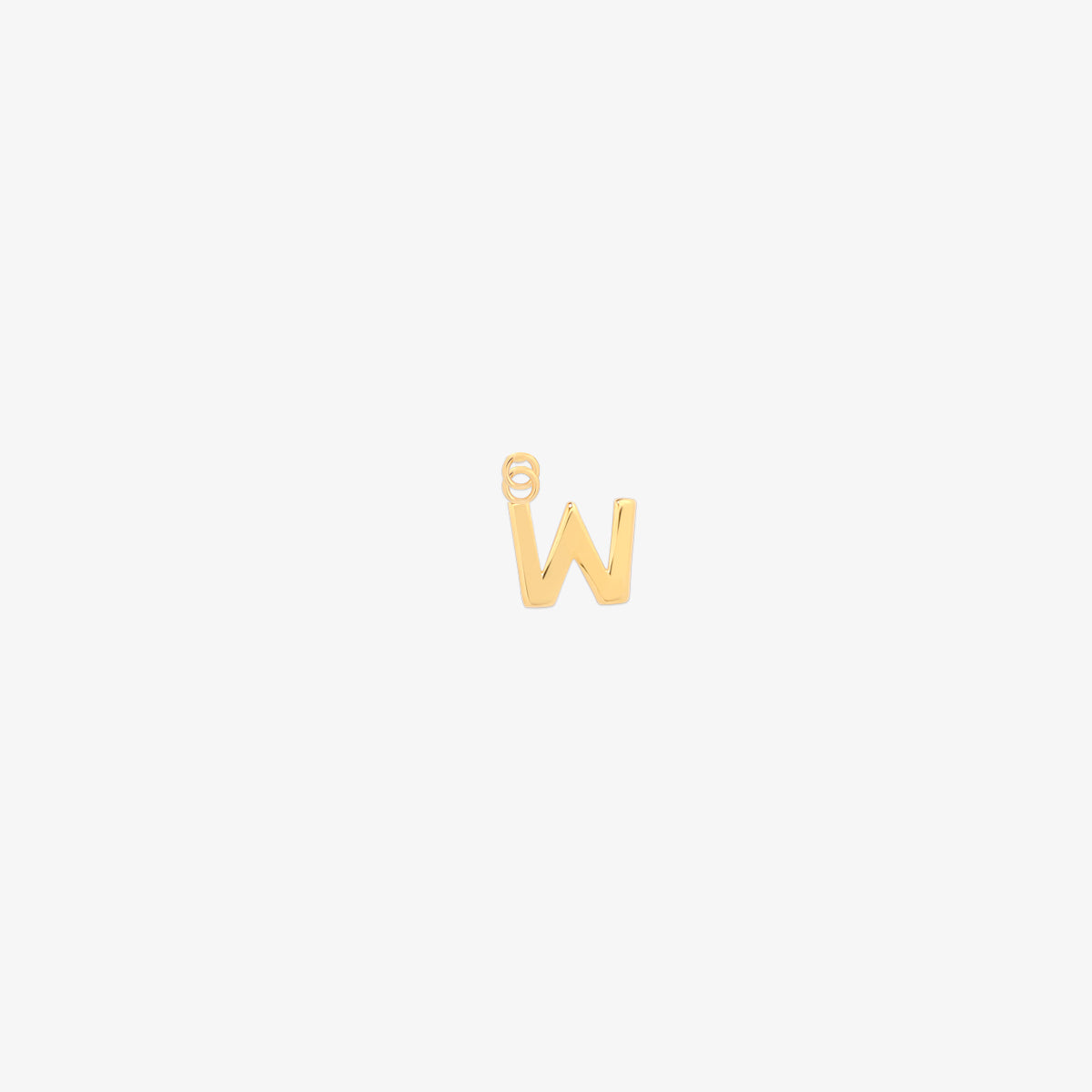 Classic gold initial pendant charm with a smooth, polished surface and elegant serif lettering.