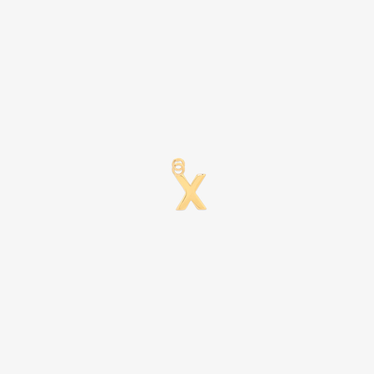 Classic gold initial pendant charm with a smooth, polished surface and elegant serif lettering.