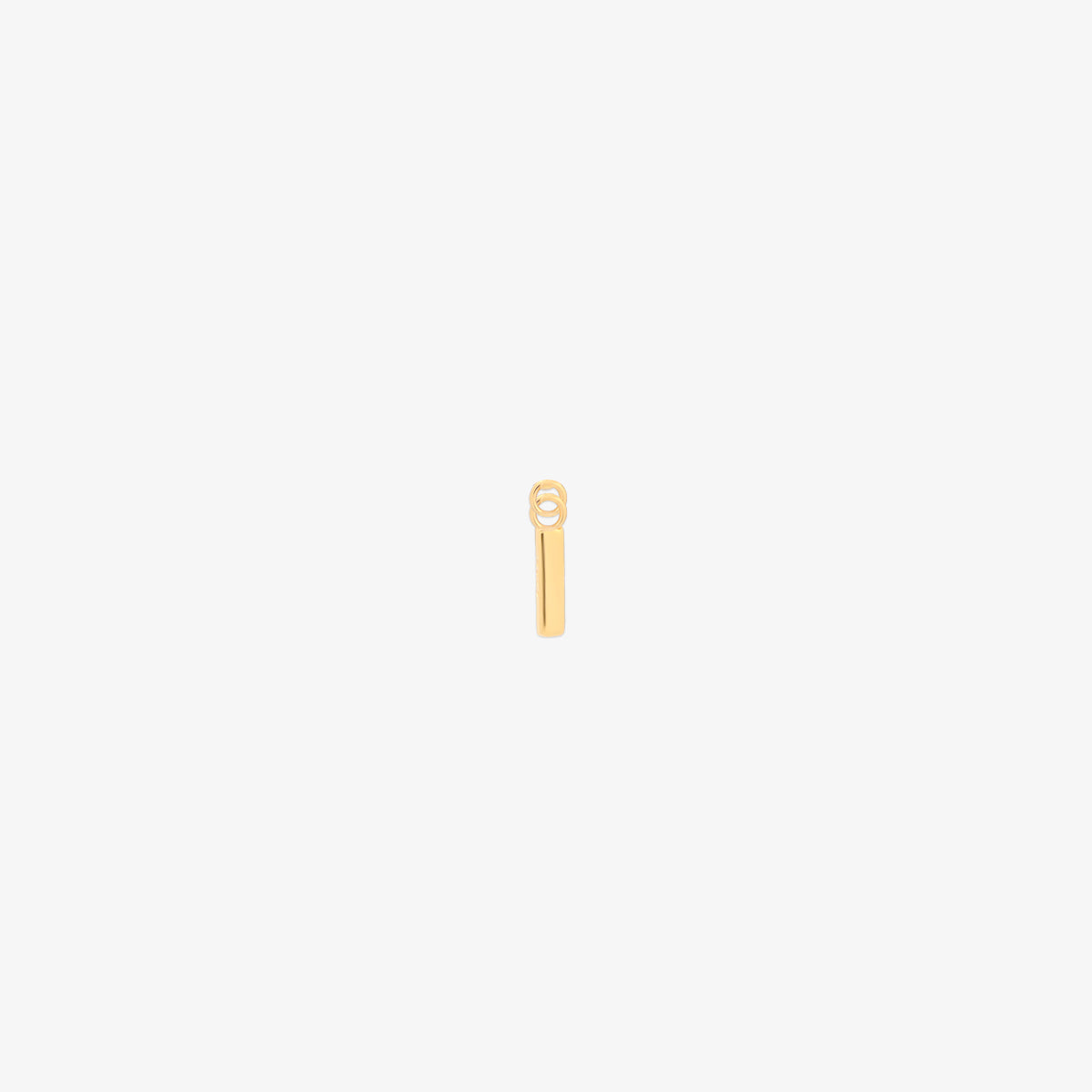 Classic gold initial pendant charm with a smooth, polished surface and elegant serif lettering.