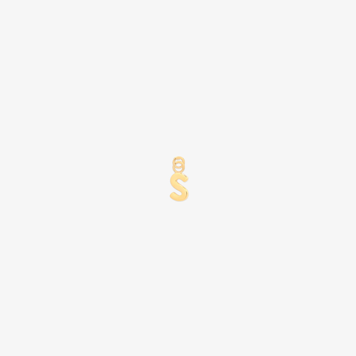 Classic gold initial pendant charm with a smooth, polished surface and elegant serif lettering.