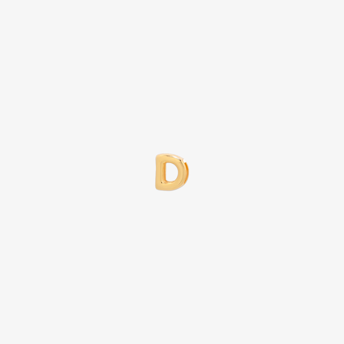 gold Bubble-style initial pendant charm with a playful, rounded font and smooth, polished finish.