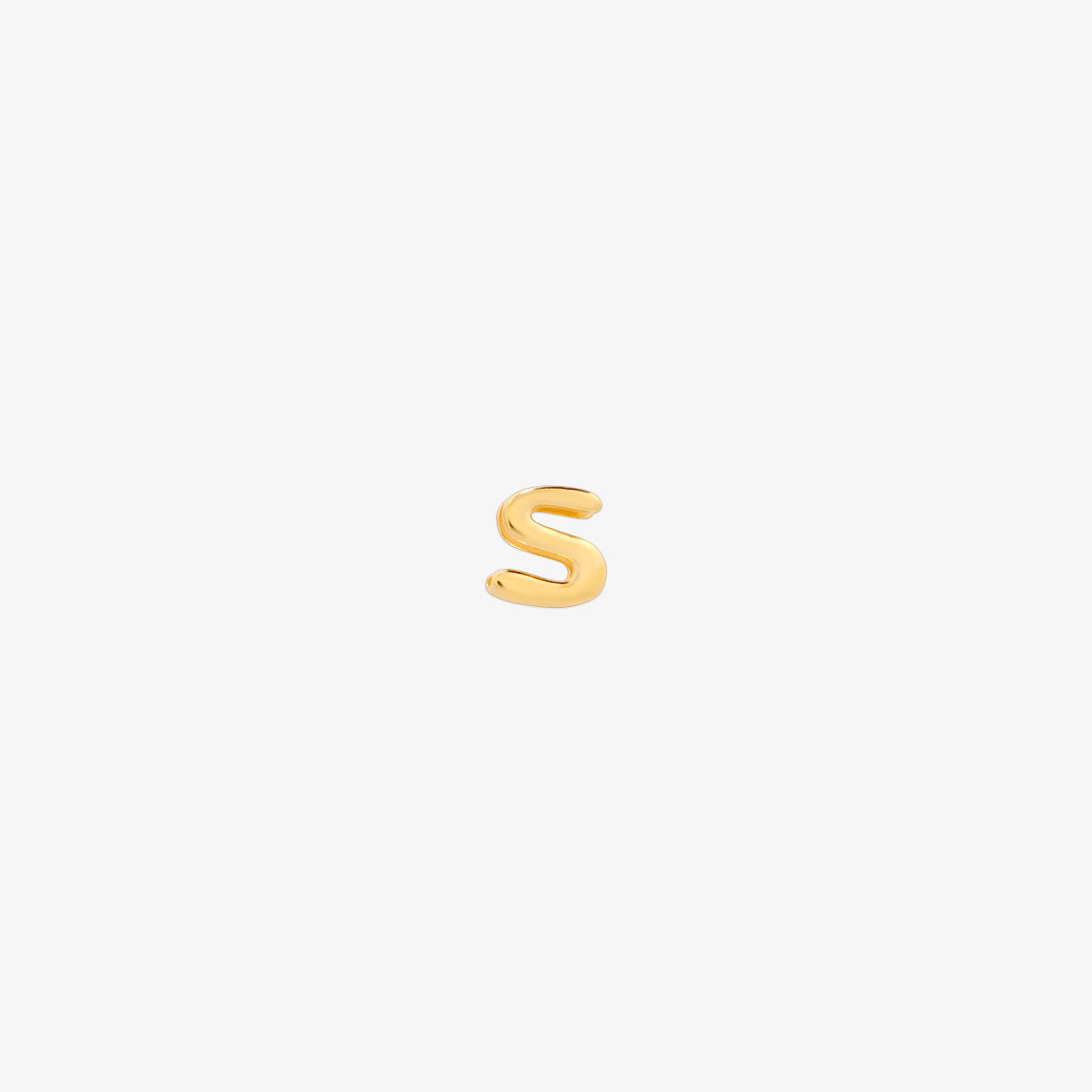 gold Bubble-style initial pendant charm with a playful, rounded font and smooth, polished finish.