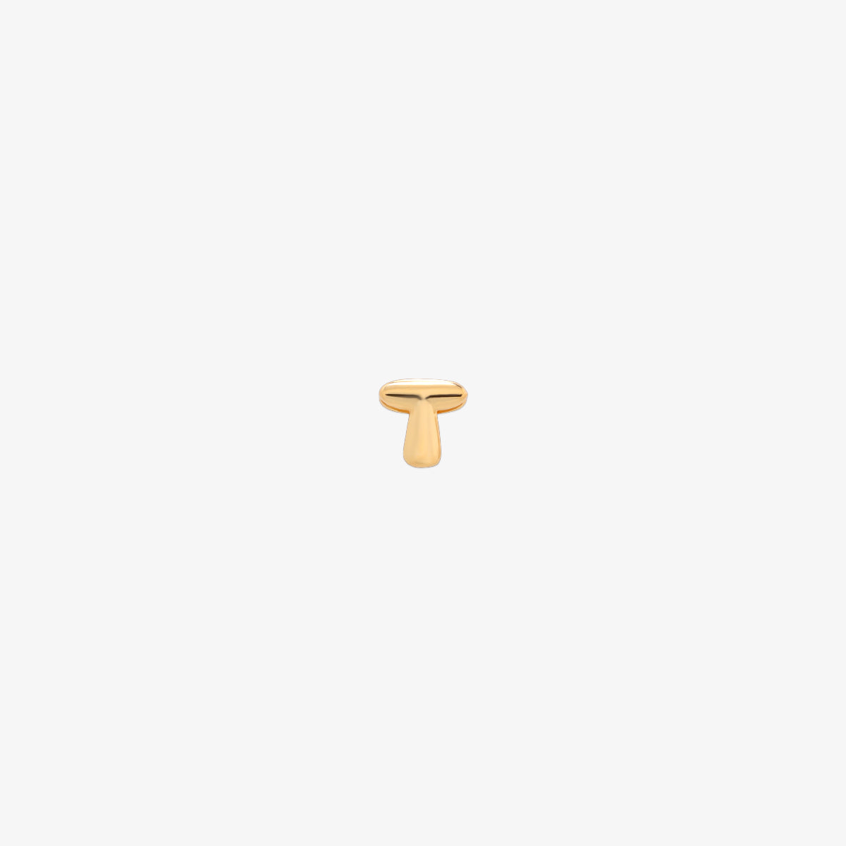 gold Bubble-style initial pendant charm with a playful, rounded font and smooth, polished finish.