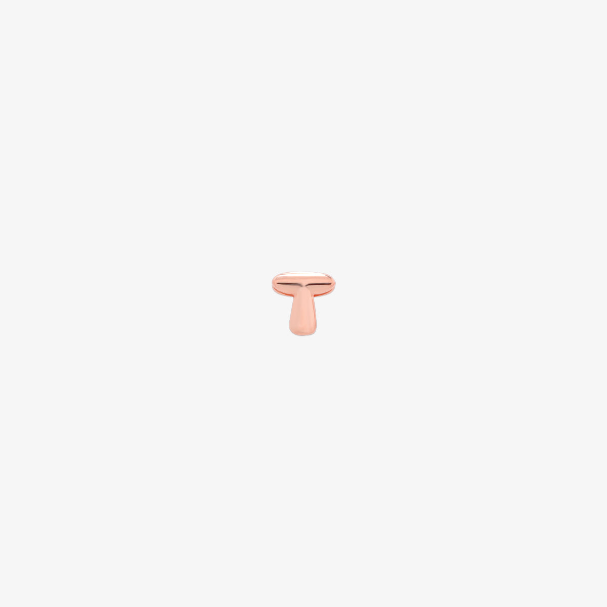 rose gold Bubble-style initial pendant charm with a playful, rounded font and smooth, polished finish.