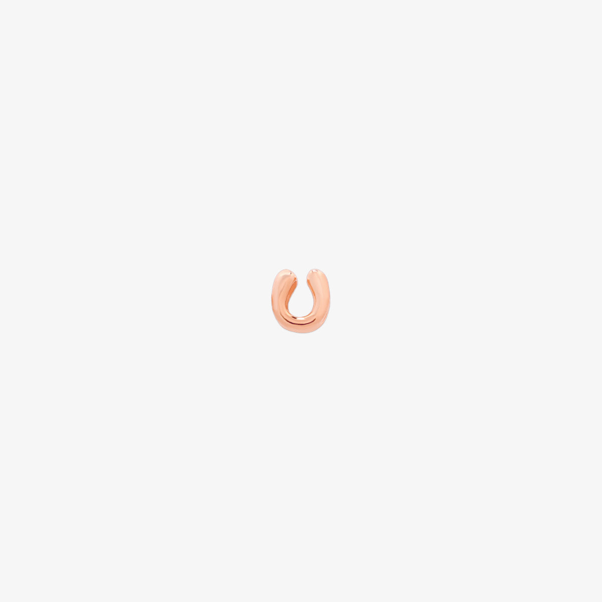 rose gold Bubble-style initial pendant charm with a playful, rounded font and smooth, polished finish.