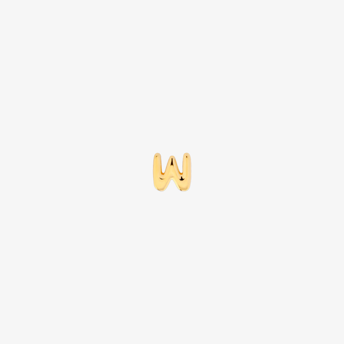 gold Bubble-style initial pendant charm with a playful, rounded font and smooth, polished finish.