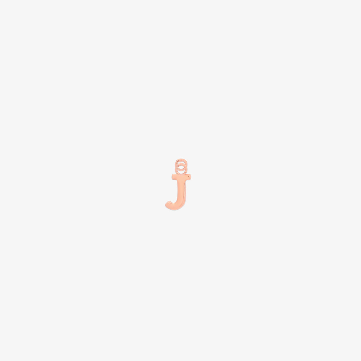 Classic rose gold initial pendant charm with a smooth, polished surface and elegant serif lettering.