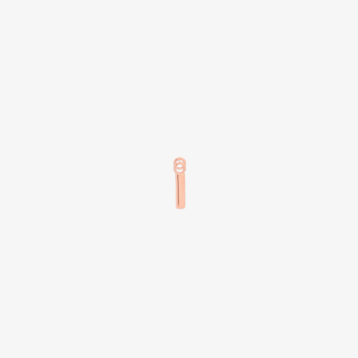 Classic rose gold initial pendant charm with a smooth, polished surface and elegant serif lettering.
