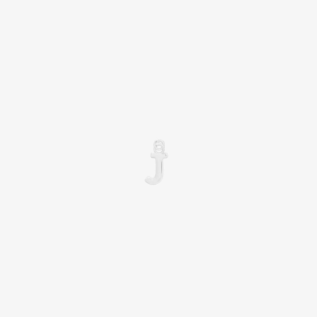 Classic silver initial pendant charm with a smooth, polished surface and elegant serif lettering.