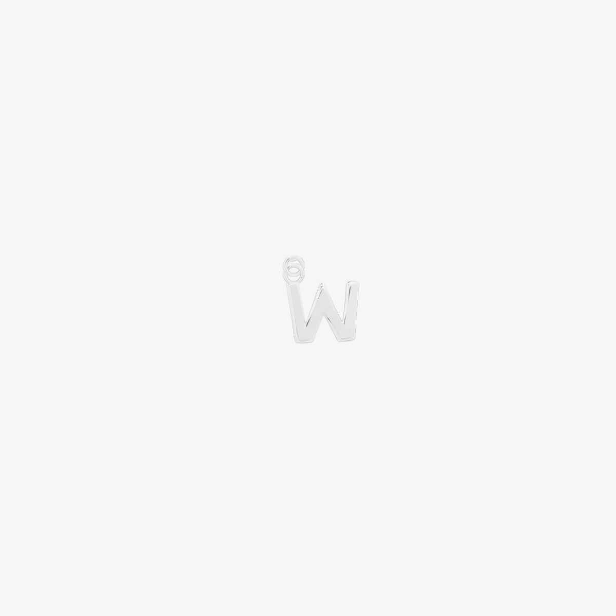 Classic silver initial pendant charm with a smooth, polished surface and elegant serif lettering.