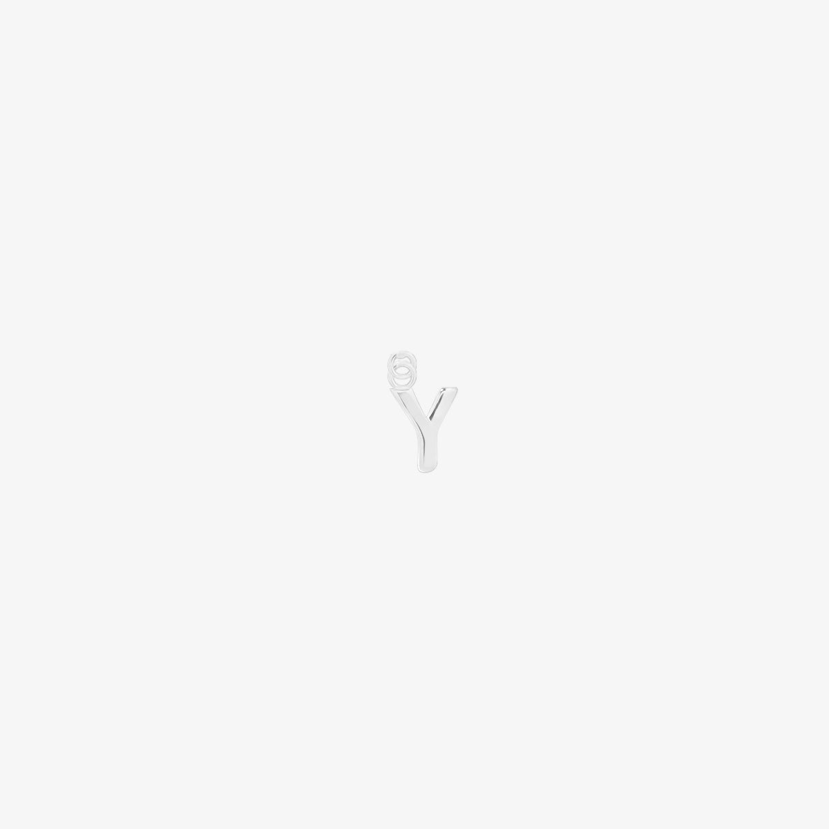 Classic silver initial pendant charm with a smooth, polished surface and elegant serif lettering.