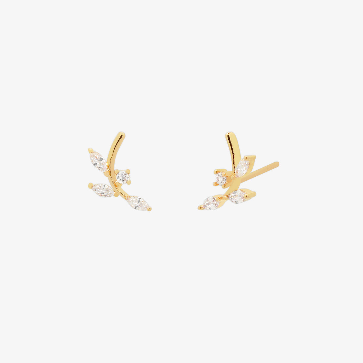 Cubic branch climber earrings