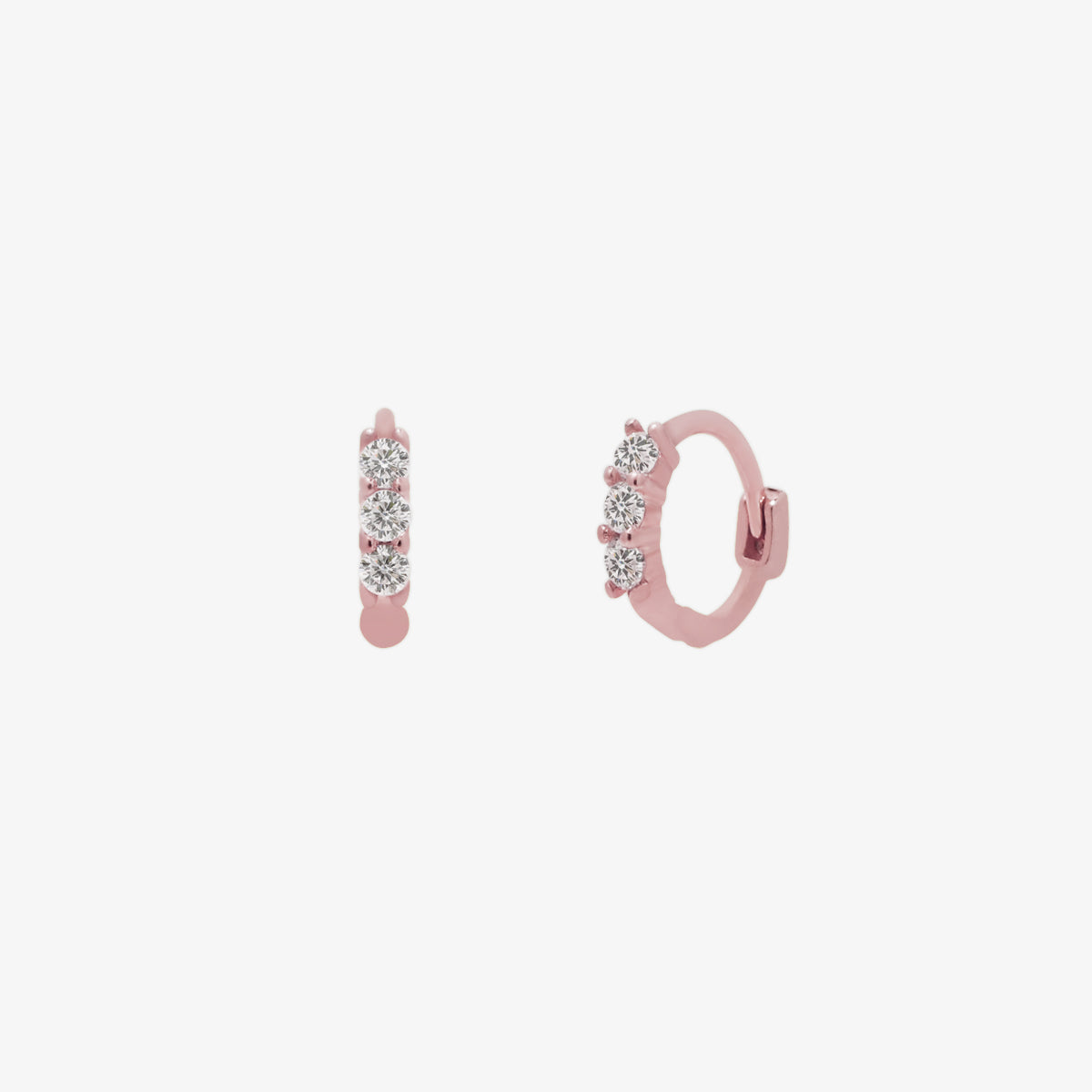 Triple Cubic Huggie Earring (925)