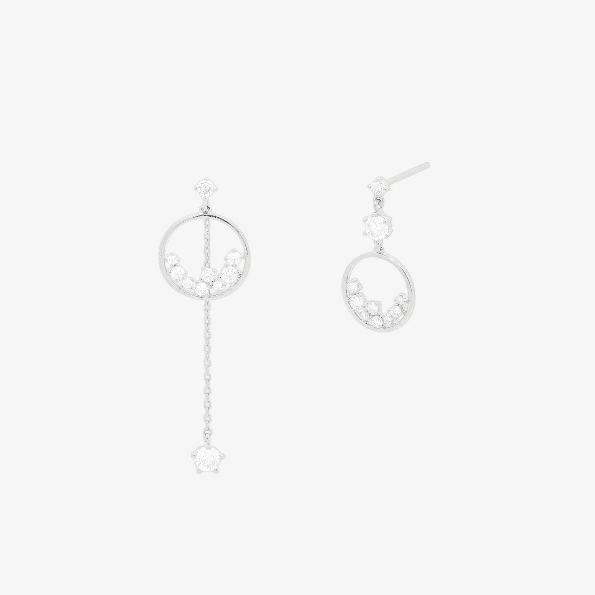 Circle cubic bunch earrings