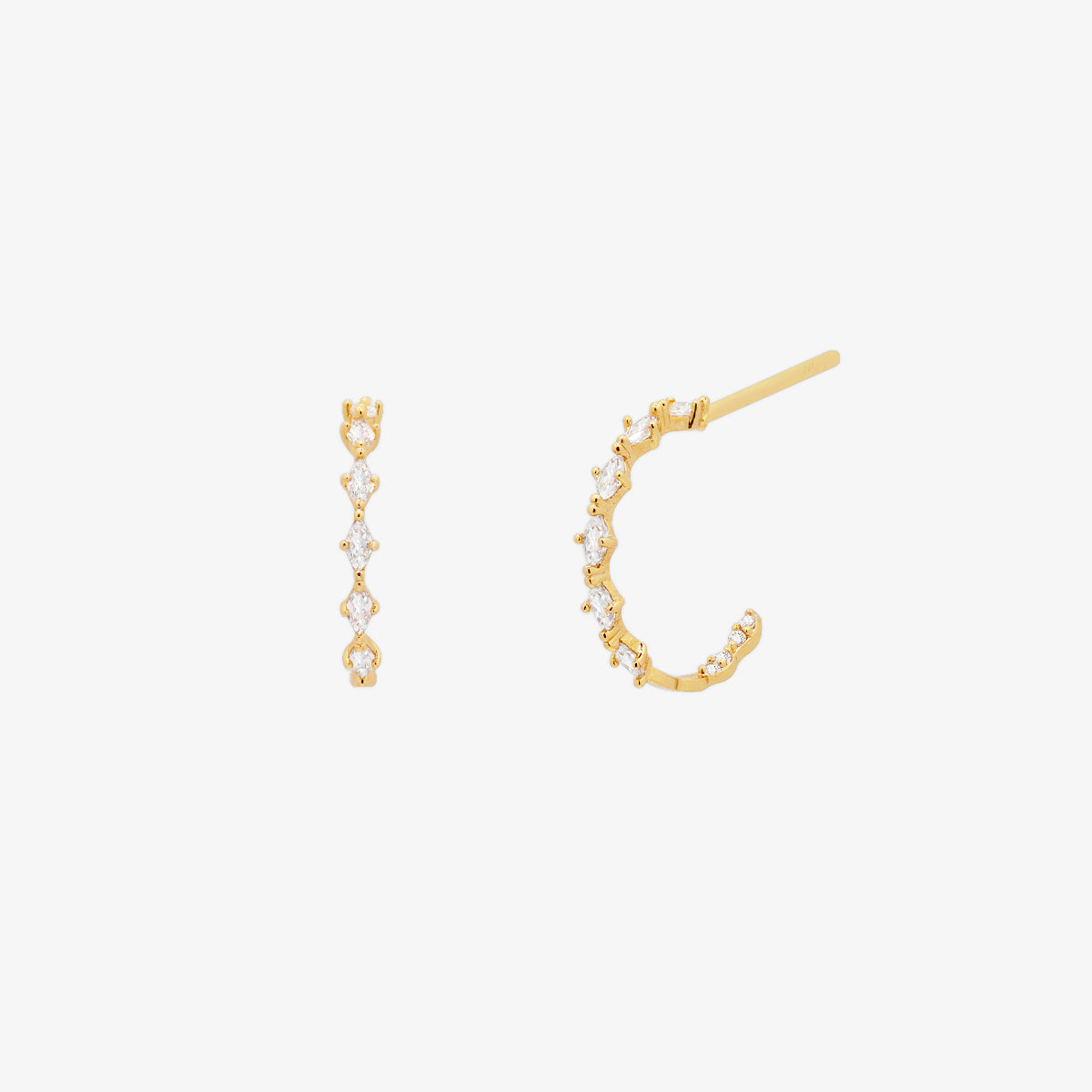 Relay cubic semi-hoop earrings