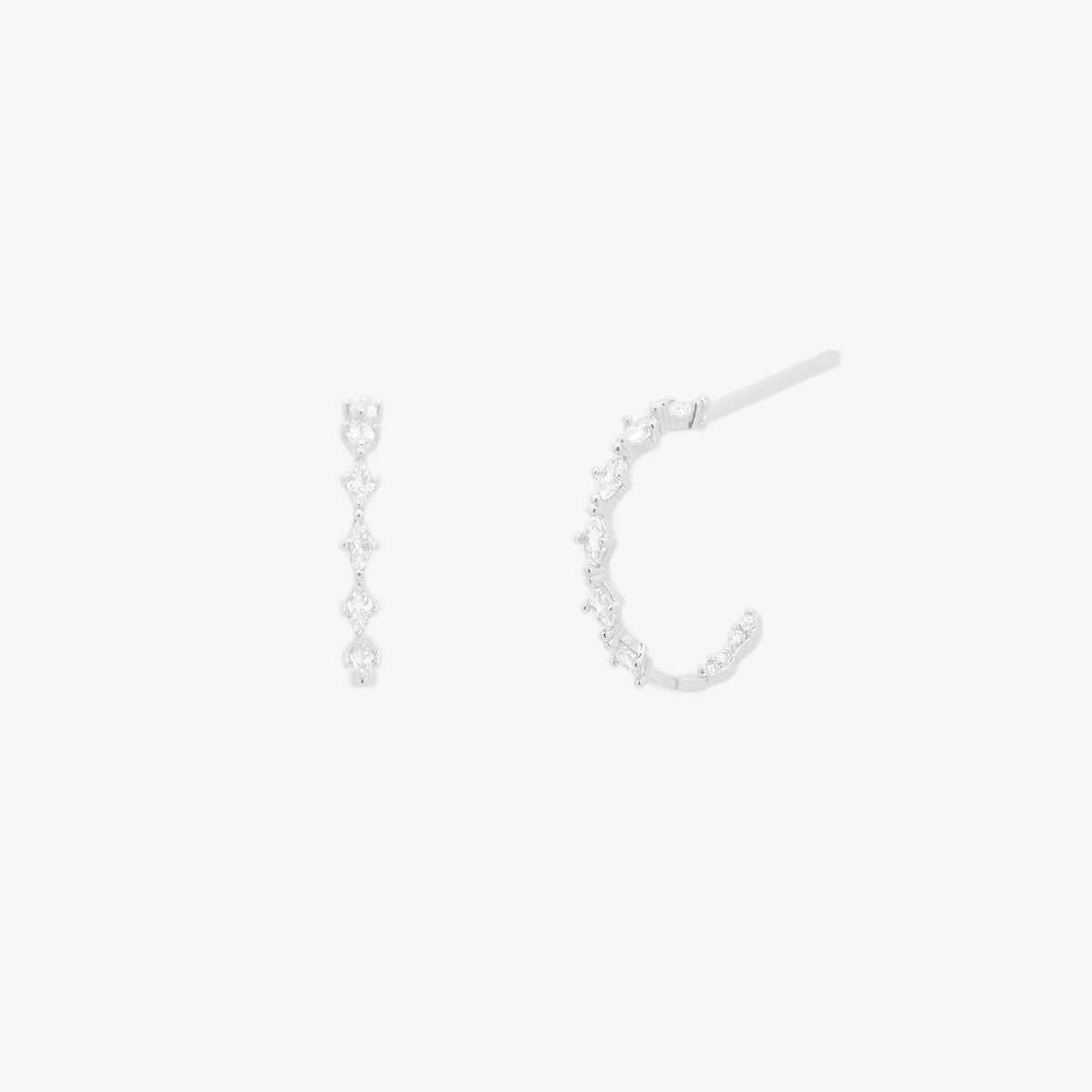 Relay cubic semi-hoop earrings