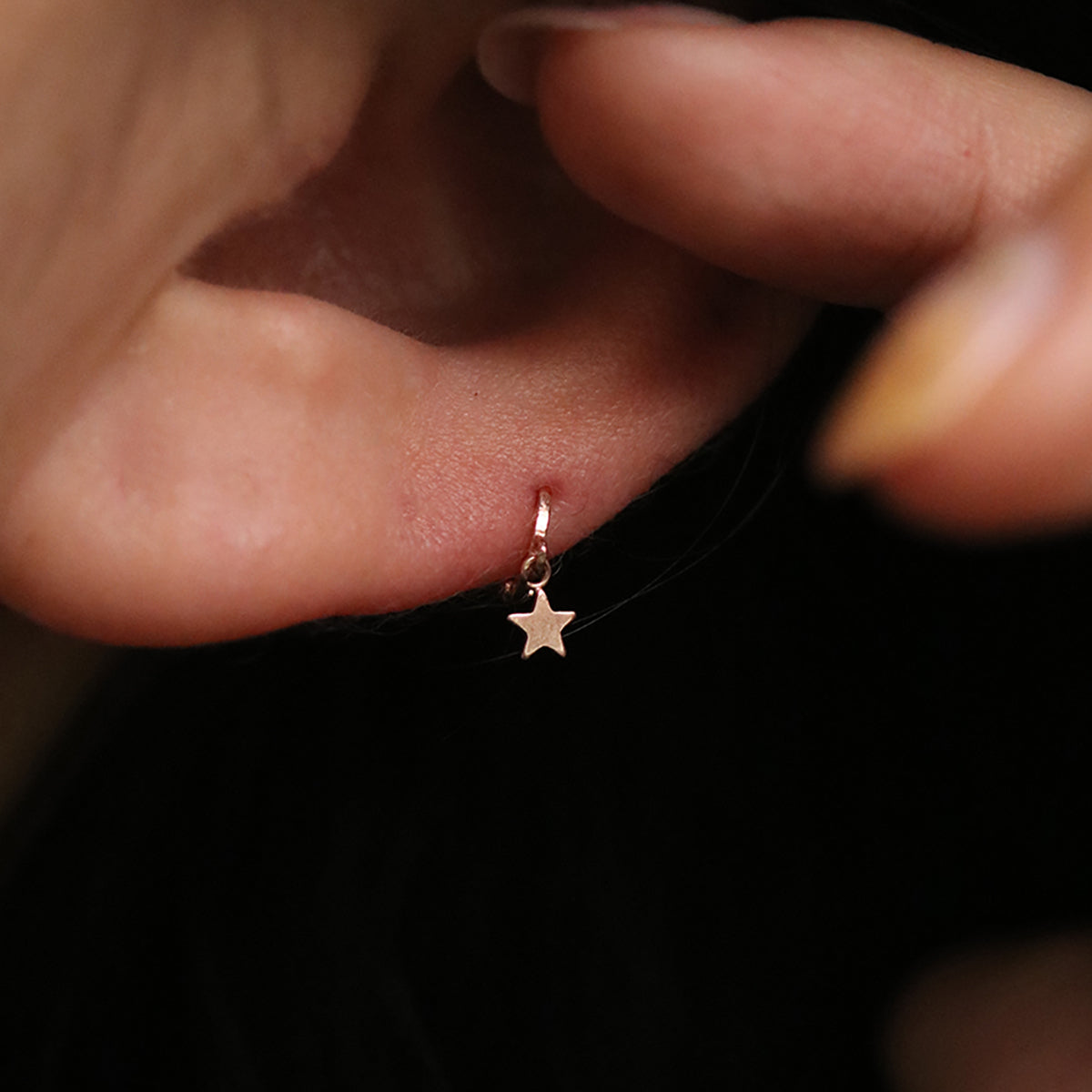 Star Charm Huggie Earring