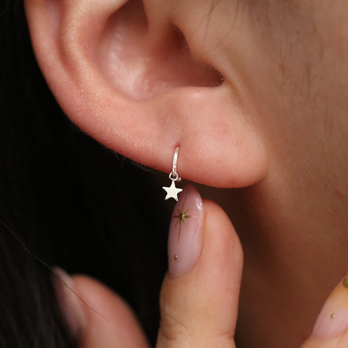 Star Charm Huggie Earring