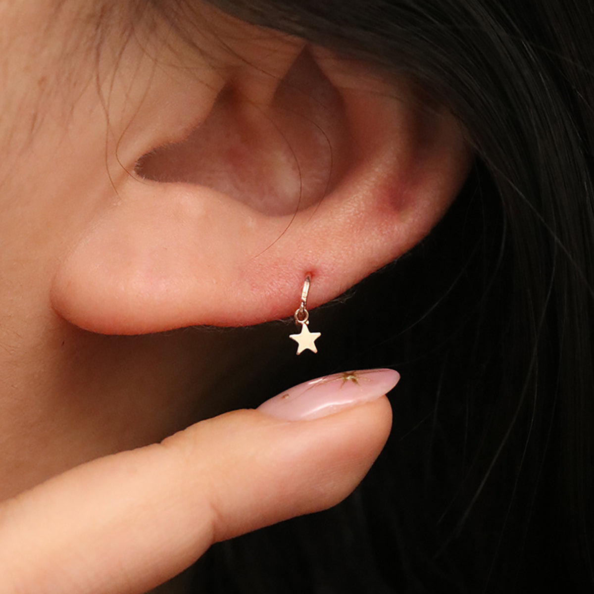 Star Charm Huggie Earring