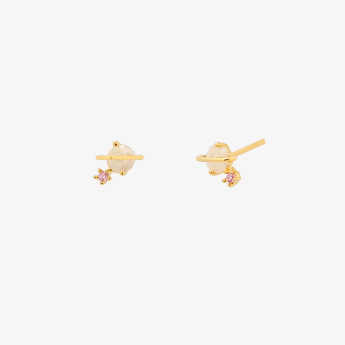 Saturn cubic stud earrings