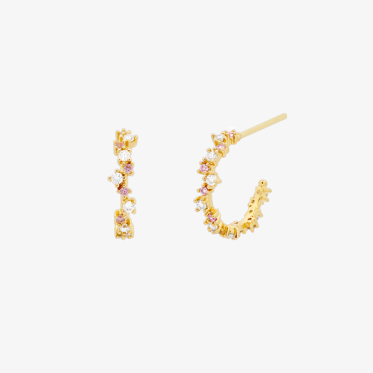 Pastel cubic semi-hoop earrings