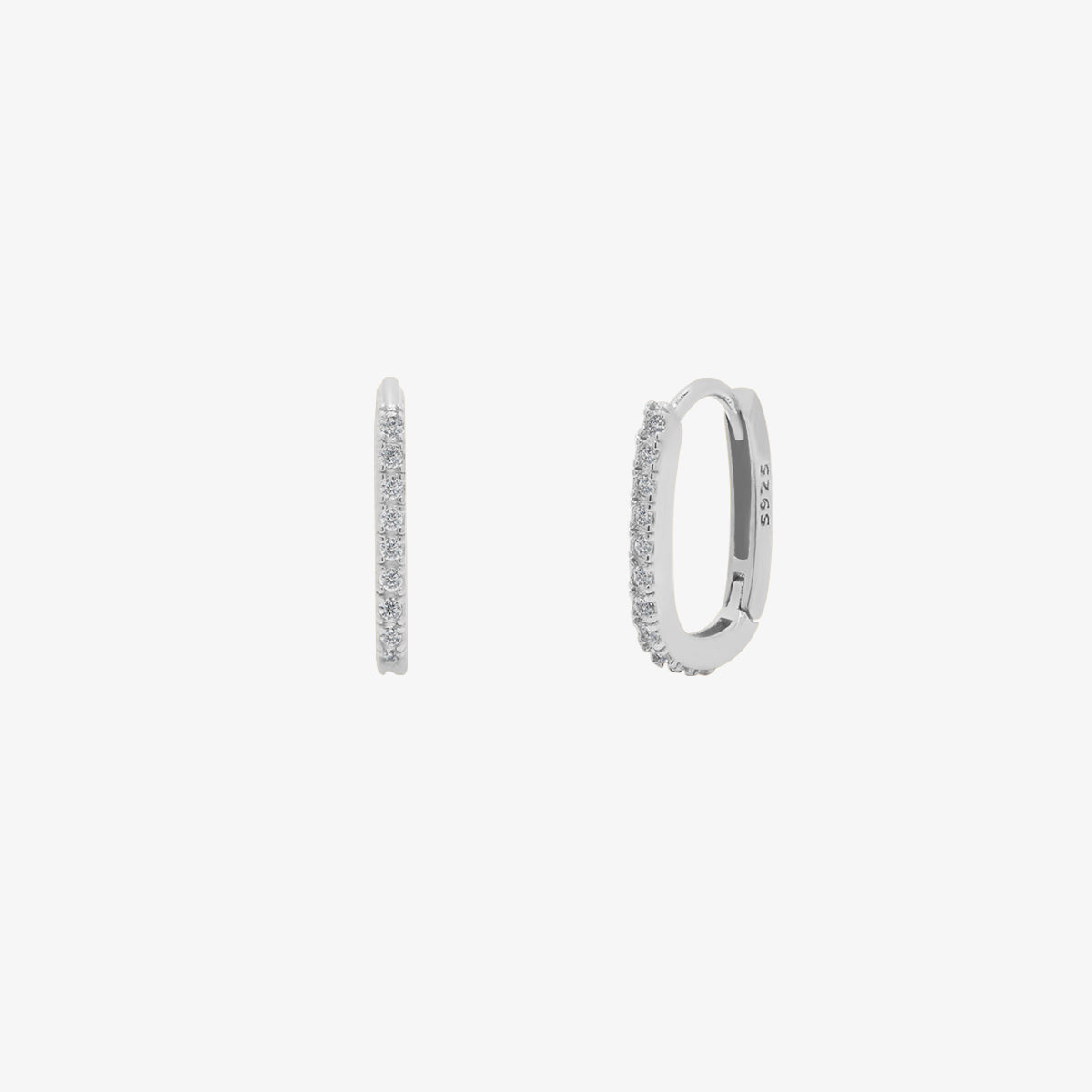 Oval hoop huggie earrings