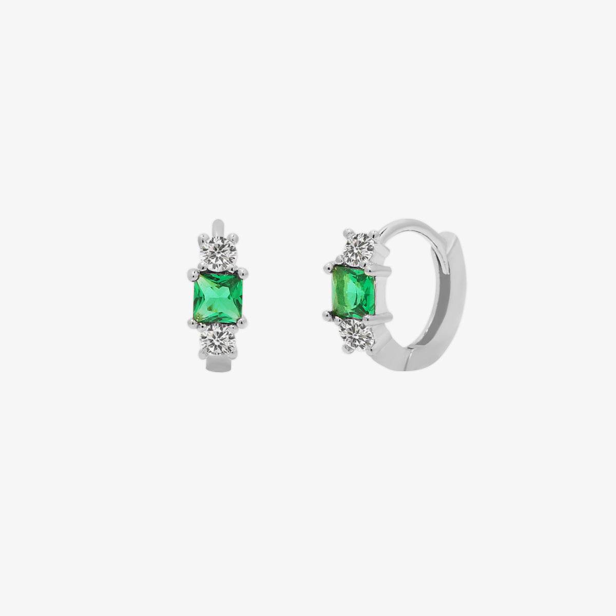 Green Onyx Huggie Earrings