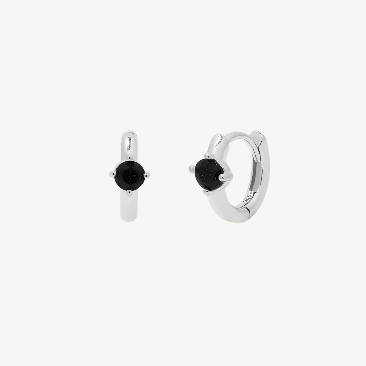 Black Onyx Huggie Earrings