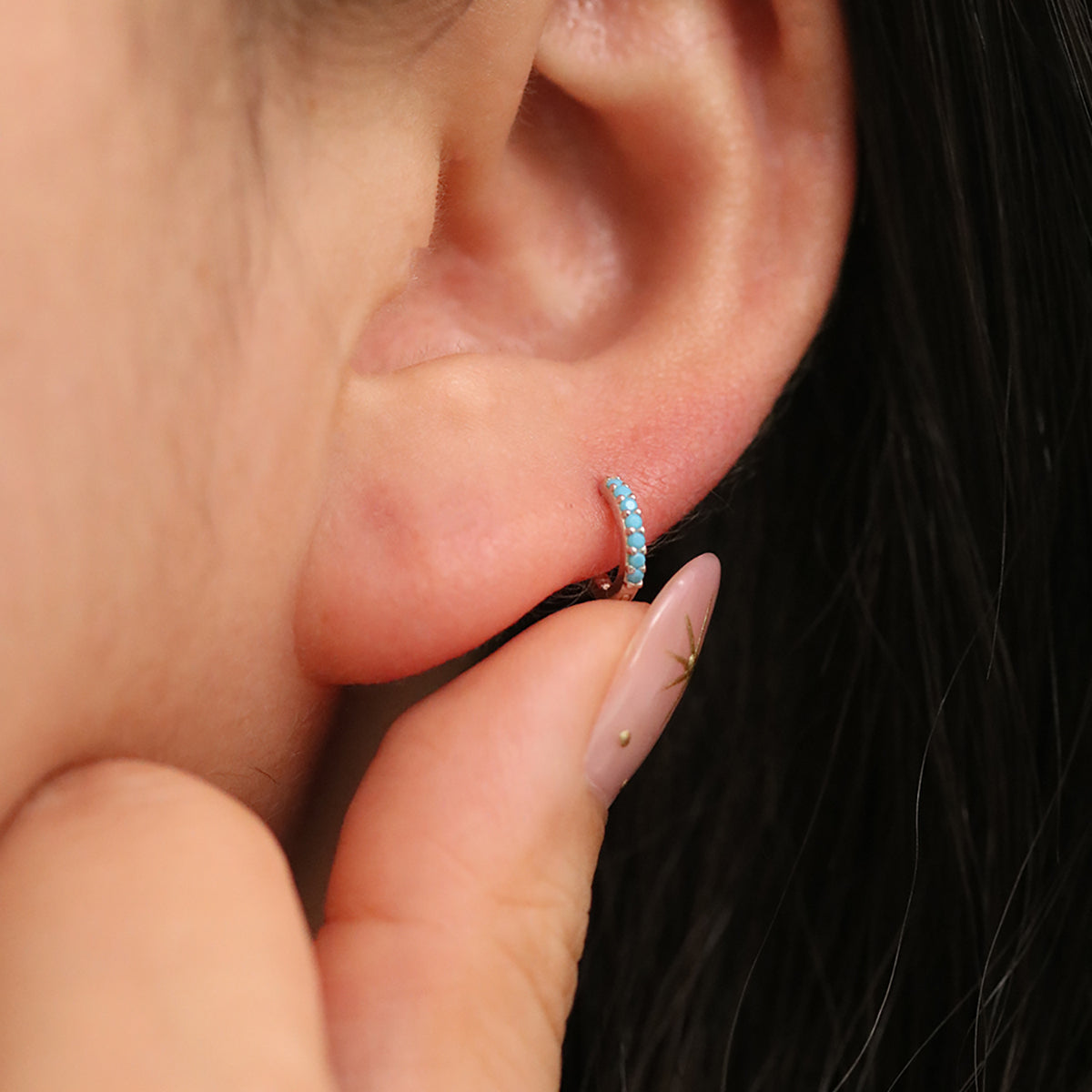 Turquoise Huggie Earrings