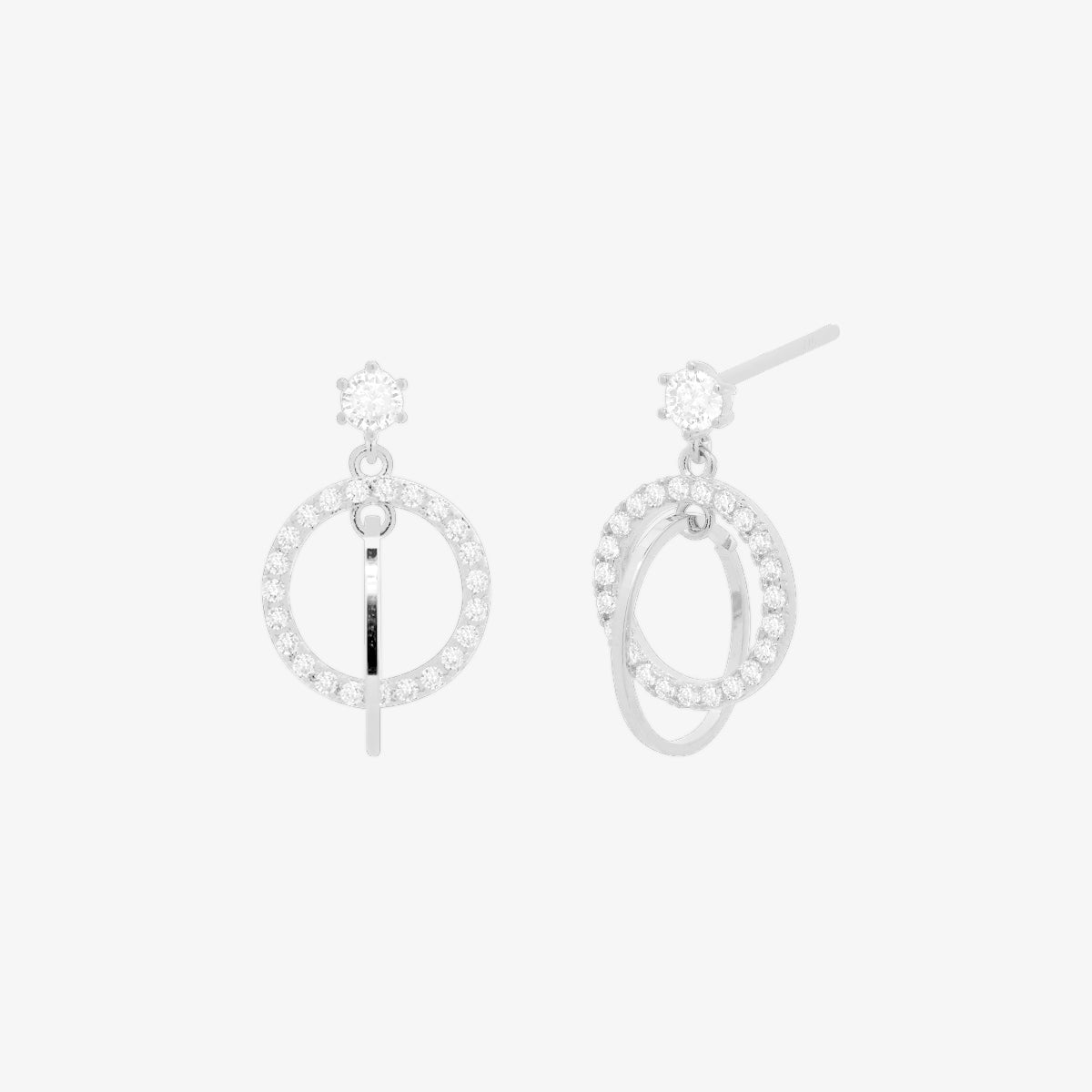 Circle charm dangle earrings