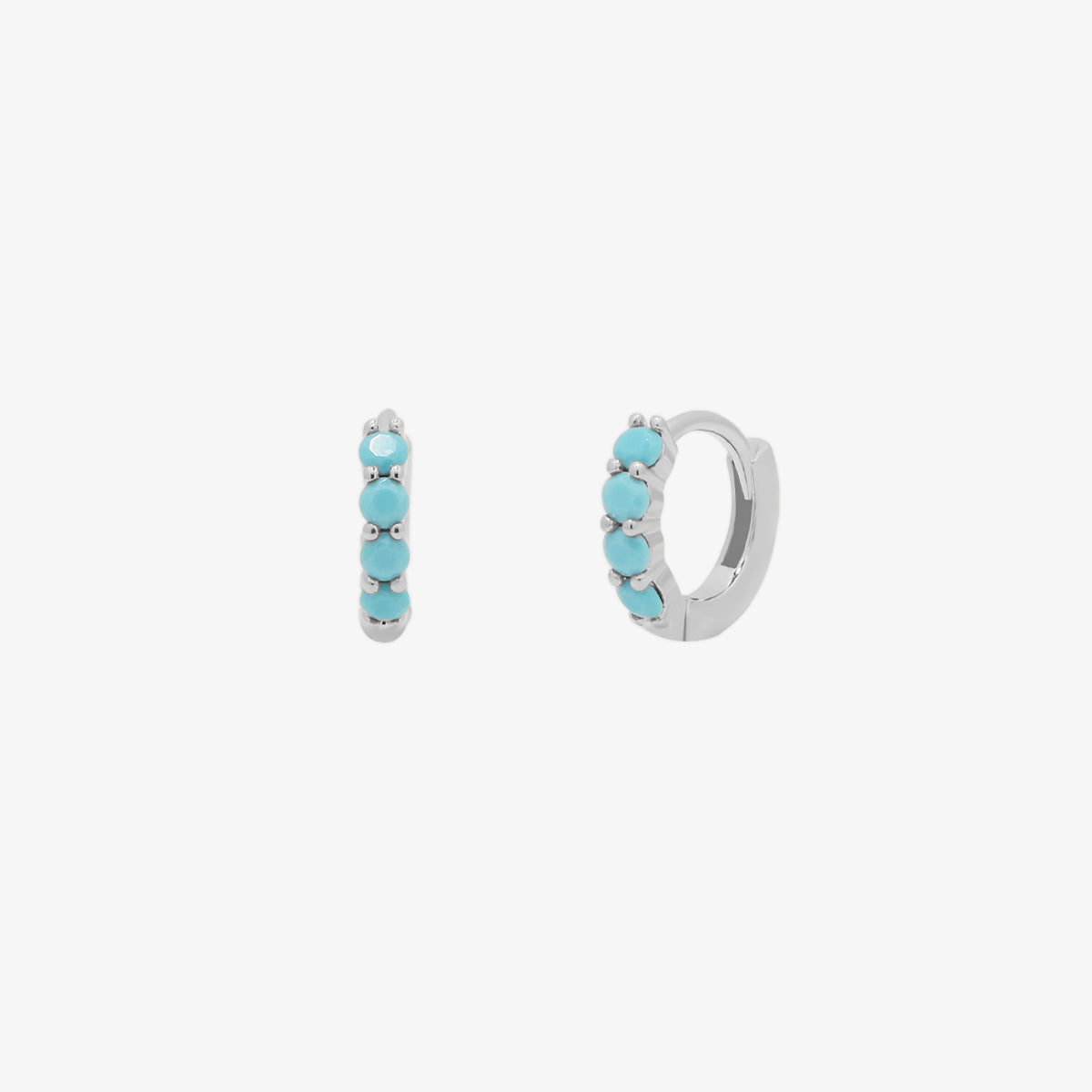 Turquoise Pave Huggie Earring