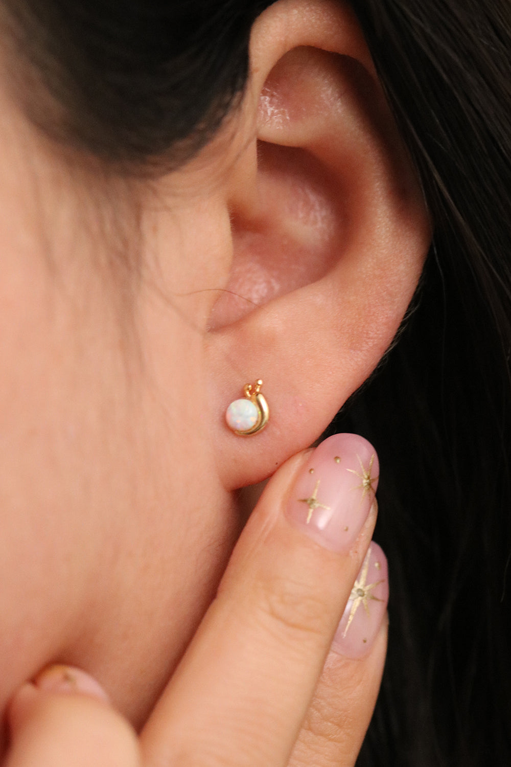 Opal snail earrings