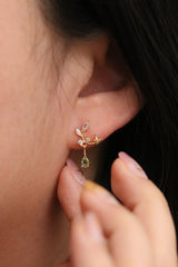 Moonstone branch dangle earrings