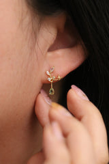 Moonstone branch dangle earrings