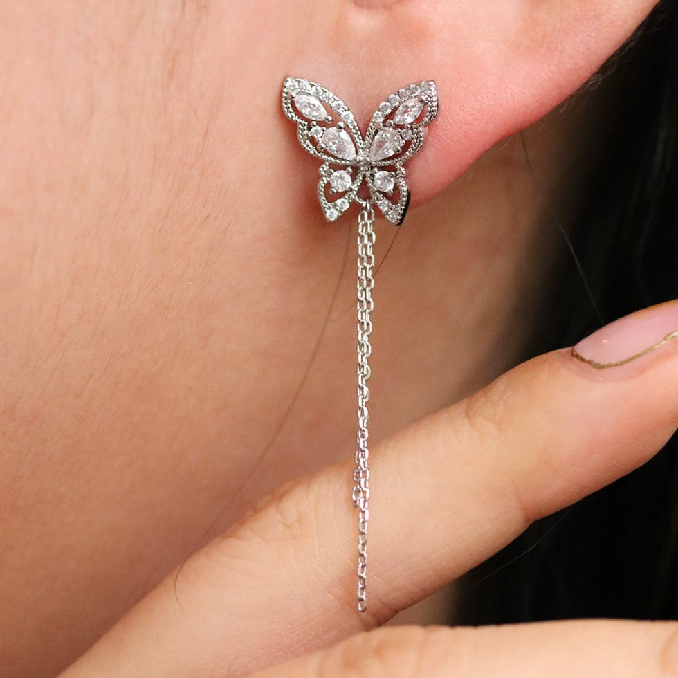 Butterfly Chain Drop Earrings