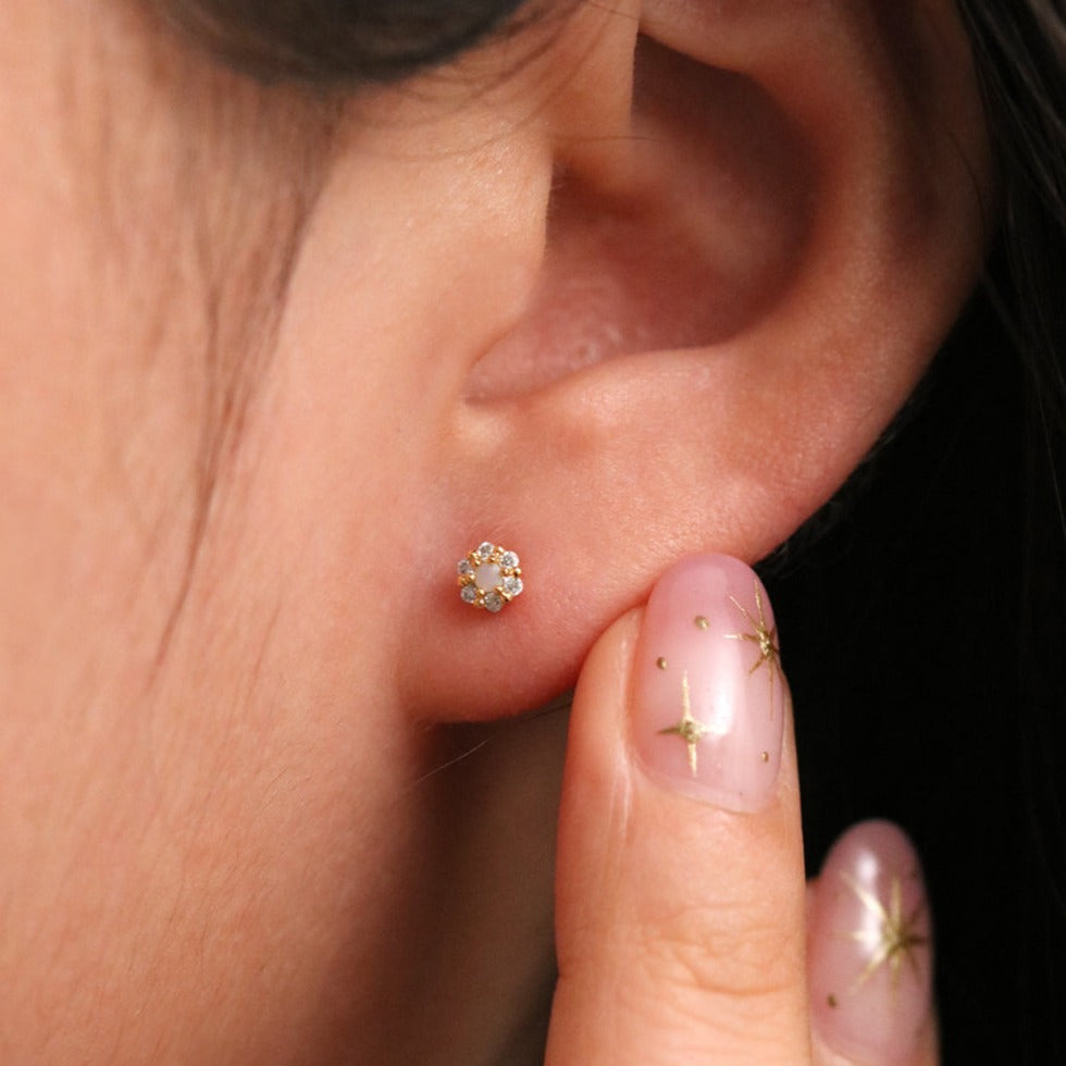 Tiny Flower Sparkle Earrings