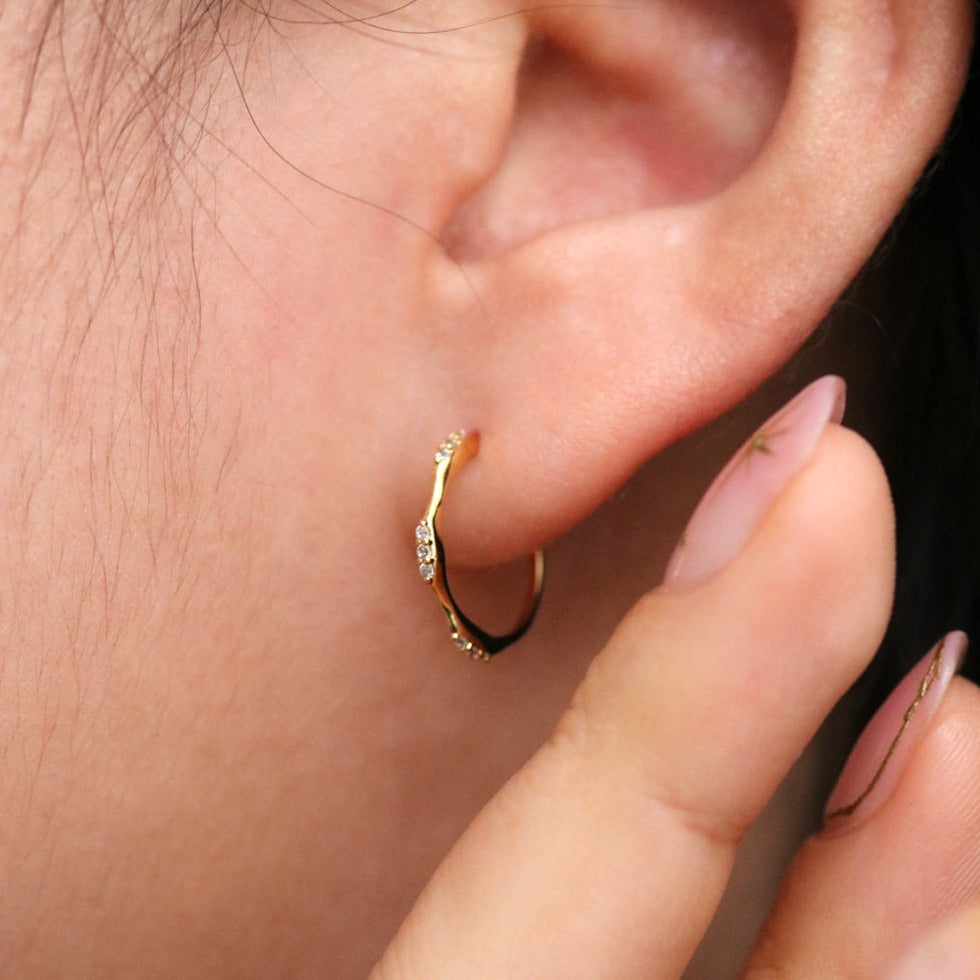 Simple Sparkle Semi-Hoop Earrings