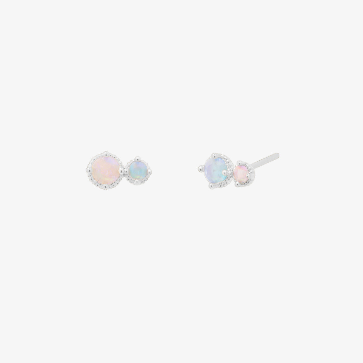 Moonstone Double Circle Stud earrings